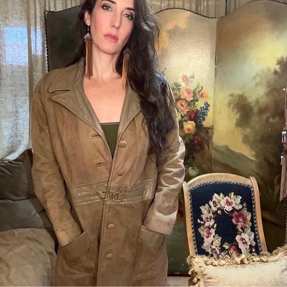 VINTAGE LEATHER COAT, Suede and Leather combo, Fits xs -m - Picture 1 of 1